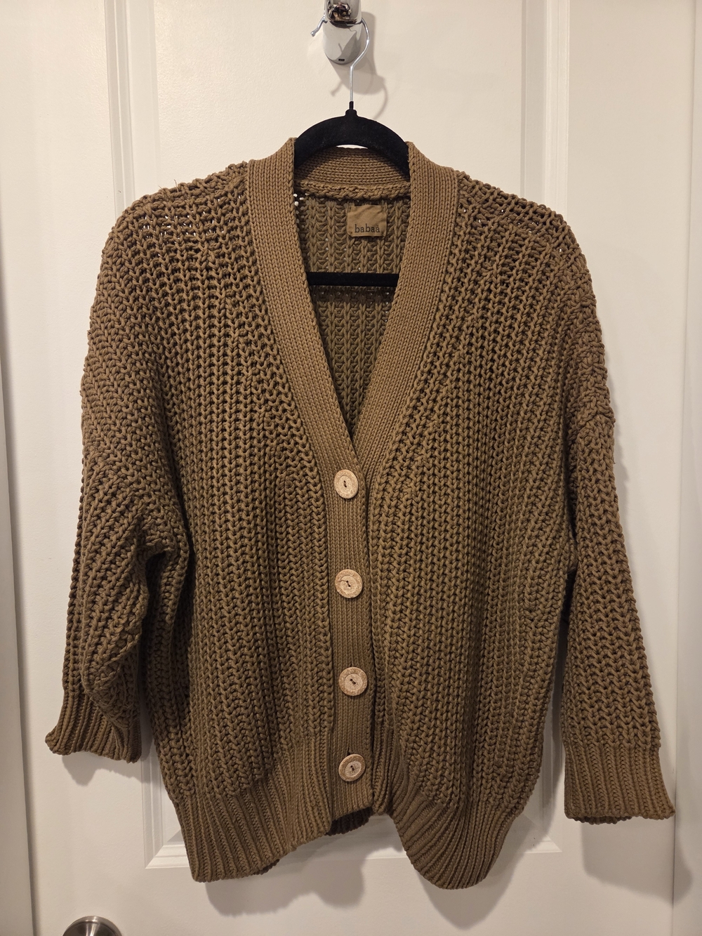 Babaa No18 Cotton Cardigan In Irish Moss
